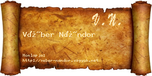 Véber Nándor névjegykártya