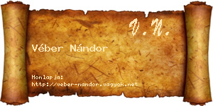 Véber Nándor névjegykártya